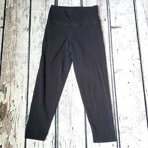 2018 Victoria's Secret PINK Classic Casual Black Full Length Leggings Sz Medium - Picture 6 of 14